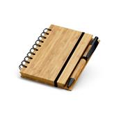 Caderno A6 em Bambu com Folhas Pautadas Recicladas