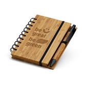 Caderno A6 em Bambu com Folhas Pautadas Recicladas